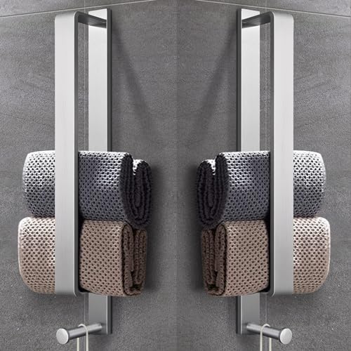 LIVEHITOP Handtuchhalter Ohne Bohren Silber, 2PCS Selbstklebend Gästehandtuchhalter Handtuchstange Edelstahl Gebürstet 43.5CM Handtuch Halterung mit Haken für Badezimmer LIVEHITOP Handtuchhalter Ohne Bohren Silber, 2PCS Selbstklebend Gästehandtuchhalter Handtuchstange Edelstahl Gebürstet 43.5CM Handtuch Halterung mit Haken für Badezimmer von LIVEHITOP