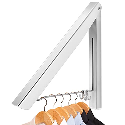 LIVEHITOP Kleiderhaken Klappbar Wand Kleiderständer, Aluminium Kleiderbügel mit Kleiderhaken, Kleiderlüfter Wandgarderobe Haken Halter für Schlafzimmer Badezimmer Balkon Indoor Outdoor von LIVEHITOP