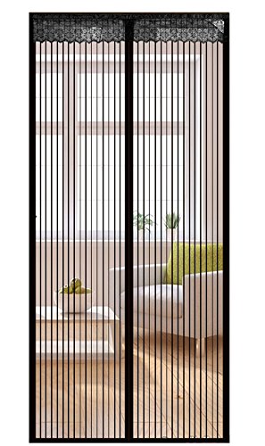 Icegrey Fliegen Gitter Türvorhang Magnetic Moskito Netz,12 Größe verfügbar Passend Türen bis zu 150cm X 220cm MAX Schwarz von LIVEINU