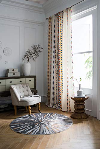 LIVEINU 2er Set Gardinen Transparent mit Kräuselband Quaste Leinen Optik, Doppelpack Vorhang Stores Voile Fensterschal Dekoschal 150x260cm Geometrisches Bunt mit Kräuselband LIVEINU 2er Set Gardinen Transparent mit Kräuselband Quaste Leinen Optik, Doppelpack Vorhang Stores Voile Fensterschal Dekoschal 150x260cm Geometrisches Bunt mit Kräuselband von LIVEINU