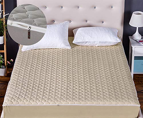 LIVEINU 360 Grad Rundumschutz Matratzenschoner mit Zweiseitigem Reißverschluss Gesteppt Anti-Allergisch Unterbetten Maschinenwaschbar Matratzenauflage Matratzenschutz Kamel 180x200cm + Höhe 20cm LIVEINU 360 Grad Rundumschutz Matratzenschoner mit Zweiseitigem Reißverschluss Gesteppt Anti-Allergisch Unterbetten Maschinenwaschbar Matratzenauflage Matratzenschutz Kamel 180x200cm + Höhe 20cm von LIVEINU