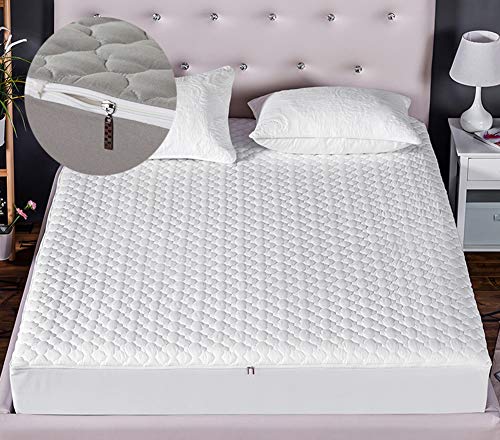LIVEINU 360 Grad Rundumschutz Matratzenschoner mit Zweiseitigem Reißverschluss Gesteppt Anti-Allergisch Unterbetten Maschinenwaschbar Matratzenauflage Matratzenschutz Weiß 180x200cm + Höhe 25cm LIVEINU 360 Grad Rundumschutz Matratzenschoner mit Zweiseitigem Reißverschluss Gesteppt Anti-Allergisch Unterbetten Maschinenwaschbar Matratzenauflage Matratzenschutz Weiß 180x200cm + Höhe 25cm von LIVEINU