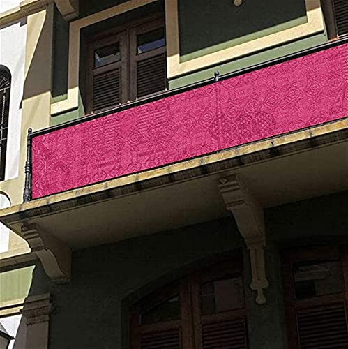 LIVEINU Balkonbespannung Balkon Sichtschutz Windschutz Sichtblende UV-Schutz Witterungsbeständig Gartensichtschutz UV 75% HDPE-Spezialgewebe Balkonverkleidung 100x180cm Rosa Rot von LIVEINU
