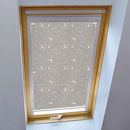 LIVEINU Dachfensterrollo für Dachfenster Verdunkelungsrollo Sonnenschutzrollo UV Schutz Thermo Rollo mit Saugnäpfe Ohne Bohren 100% Blickdicht für Reisen Autos 48x93cm Grau von LIVEINU