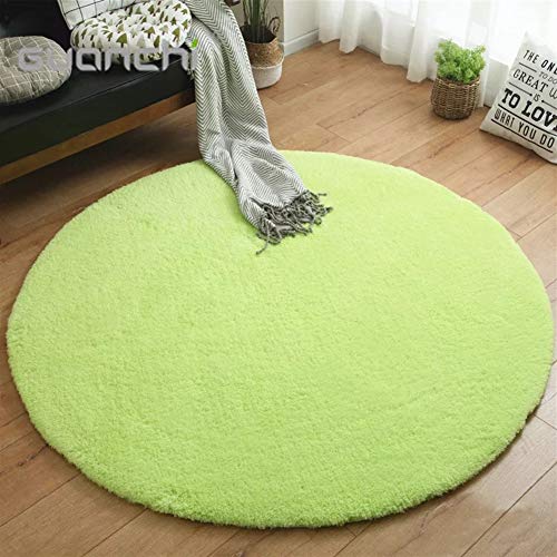 LIVEINU Hochflor Shaggy Teppich für Wohnzimmer Langflor Pflegeleicht Rund Teppich Hochwertig Hohe Fadendichte Wasser Absorbierend Badezimmerteppich Für Wohnzimmer Gras Grün Ø 140 cm von LIVEINU