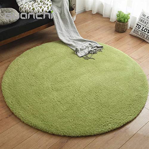 LIVEINU Hochflor Shaggy Teppich für Wohnzimmer Langflor Pflegeleicht Rund Teppich Hochwertig Hohe Fadendichte Wasser Absorbierend Badezimmerteppich Für Wohnzimmer Grün Ø 140 cm von LIVEINU