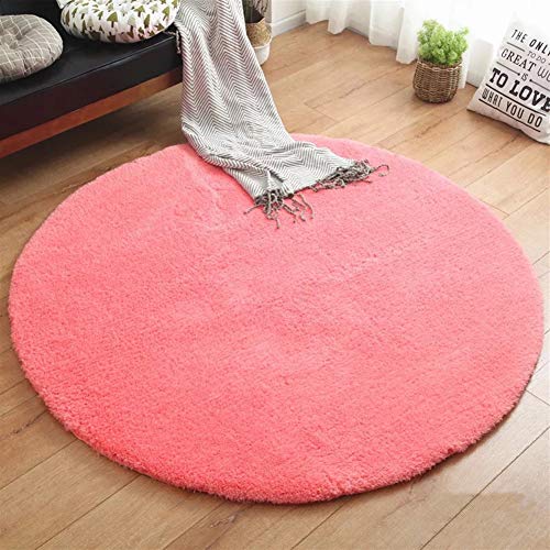LIVEINU Hochflor Shaggy Teppich für Wohnzimmer Langflor Pflegeleicht Rund Teppich Hochwertig Hohe Fadendichte Wasser Absorbierend Badezimmerteppich Für Wohnzimmer Rosa Ø 60 cm von LIVEINU