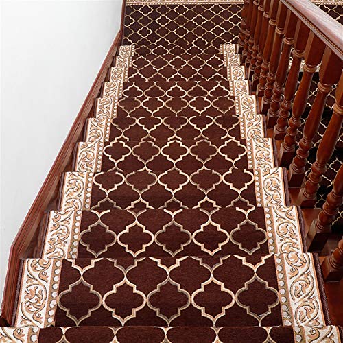 LIVEINU Moderner Stil Selbstklebend Stufenmatten Treppen Teppich Waschbar Starke Befestigung Anthrazit Treppen-Matten 26x75cm (1 Stück) Kaffee Rechteck von LIVEINU