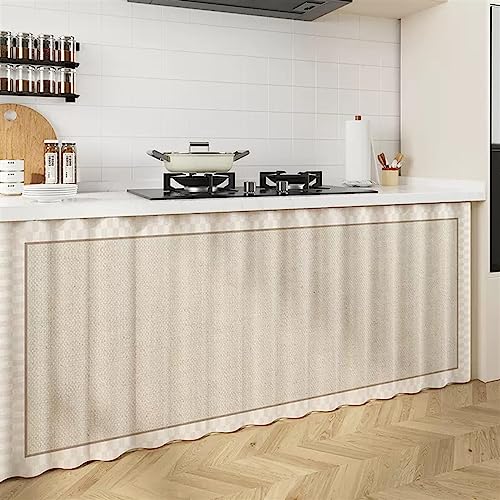 LIVEINU Schrankvorhänge für Küche, Kleiderschrank, Badezimmer, Privatsphäre Gardine, Staubdichter Vorhang für Regale, hängende Tür, Japanische Noren Selbstklebend, Beige, 120x80cm von LIVEINU