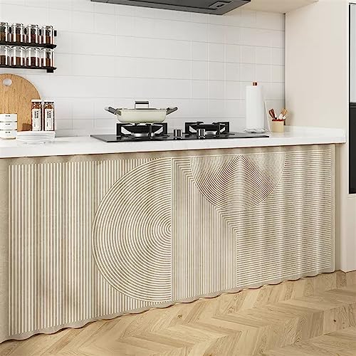 LIVEINU Schrankvorhänge für Küche, Kleiderschrank, Badezimmer, Privatsphäre Gardine, Staubdichter Vorhang für Regale, hängende Tür, Japanische Noren Selbstklebend, Beige 1, 140x80cm von LIVEINU