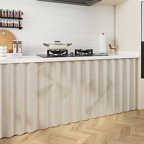 LIVEINU Schrankvorhänge für Küche, Kleiderschrank, Badezimmer, Privatsphäre Gardine, Staubdichter Vorhang für Regale, hängende Tür, Japanische Noren Selbstklebend, Beige 2, 140x50cm von LIVEINU