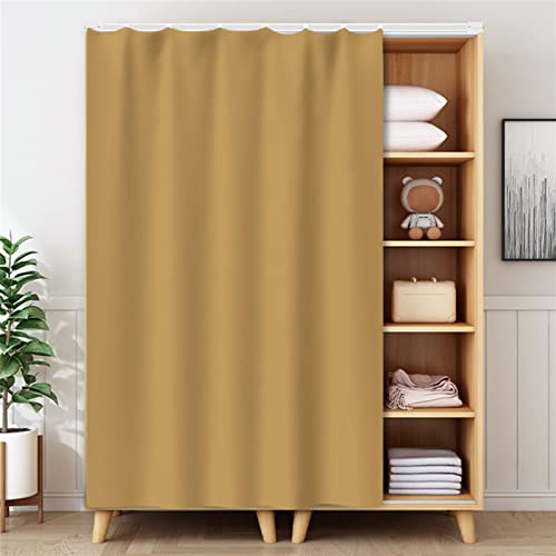 LIVEINU Schrankvorhänge für Küche, Kleiderschrank, Badezimmer, Staubdichter Vorhang für Regale, Wandpaneele, hängende Tür, Japanische Noren, Klettband Selbstklebend 100x180cm Kamel von LIVEINU