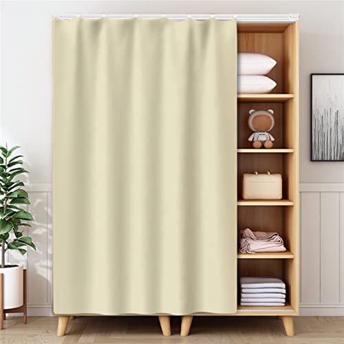 LIVEINU Schrankvorhänge für Küche, Kleiderschrank, Badezimmer, Staubdichter Vorhang für Regale, Wandpaneele, hängende Tür, Japanische Noren, Klettband Selbstklebend 50x140cm Beige von LIVEINU