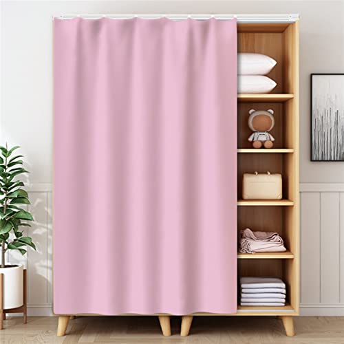 LIVEINU Schrankvorhänge für Küche, Kleiderschrank, Badezimmer, Staubdichter Vorhang für Regale, Wandpaneele, hängende Tür, Japanische Noren, Klettband Selbstklebend 50x140cm Rosa von LIVEINU