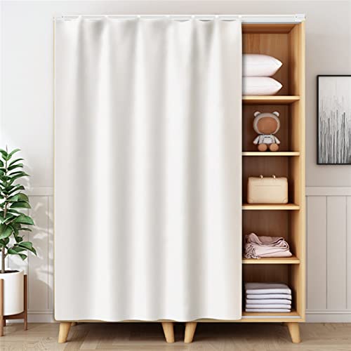 LIVEINU Schrankvorhänge für Küche, Kleiderschrank, Badezimmer, Staubdichter Vorhang für Regale, Wandpaneele, hängende Tür, Japanische Noren, Klettband Selbstklebend 50x140cm Weiß von LIVEINU