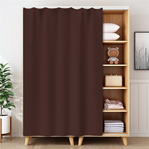 LIVEINU Schrankvorhänge für Küche, Kleiderschrank, Badezimmer, Staubdichter Vorhang für Regale, Wandpaneele, hängende Tür, Japanische Noren, Klettband Selbstklebend 80x140cm Braun von LIVEINU