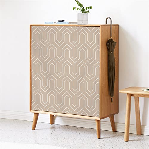 LIVEINU Schrankvorhänge für Küche, Kleiderschrank, Badezimmer, Staubdichter Vorhang für Regale, Wandpaneele, hängende Tür, Japanische Noren, Klettverschluss 100cm B x 180cm H Geometrisches Beige von LIVEINU