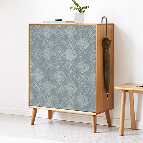 LIVEINU Schrankvorhänge für Küche, Kleiderschrank, Badezimmer, Staubdichter Vorhang für Regale, Wandpaneele, hängende Tür, Japanische Noren, Klettverschluss 100cm B x 180cm H Geometrischer Kreis Grau von LIVEINU