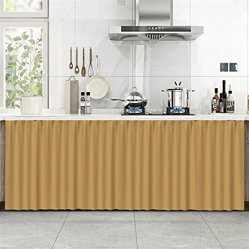 LIVEINU Schrankvorhänge für Küche, Kleiderschrank, Badezimmer, Staubdichter Vorhang für Regale, Wandpaneele, hängende Tür, Japanische Noren Selbstklebend 60x90cm Khaki von LIVEINU