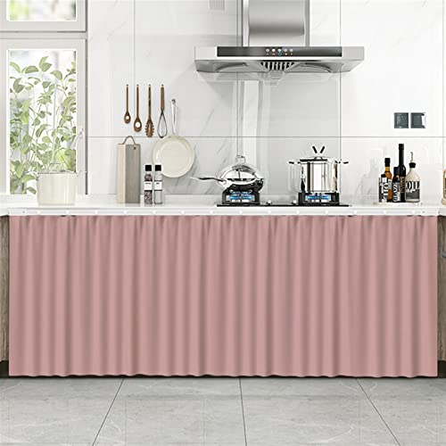 LIVEINU Schrankvorhänge für Küche, Kleiderschrank, Badezimmer, Staubdichter Vorhang für Regale, Wandpaneele, hängende Tür, Japanische Noren Selbstklebend 60x90cm Rosa von LIVEINU