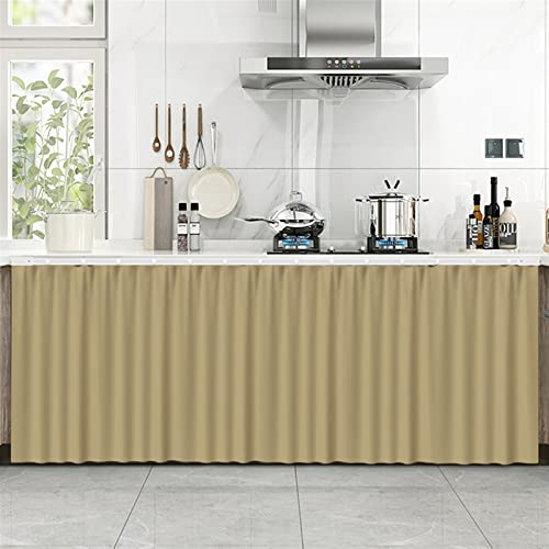 LIVEINU Schrankvorhänge für Küche, Kleiderschrank, Badezimmer, Staubdichter Vorhang für Regale, Wandpaneele, hängende Tür, Japanische Noren Selbstklebend 80x100cm Sand von LIVEINU