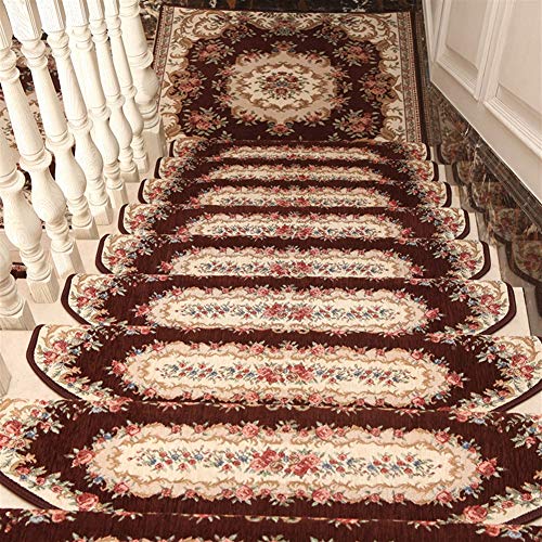 LIVEINU Selbstklebend Stufenmatten Treppen Teppich Halbrund Waschbar Starke Befestigung Anthrazit Klassisch Treppen-Matten 24x65cm (3 Stück) Kaffee 2 von LIVEINU