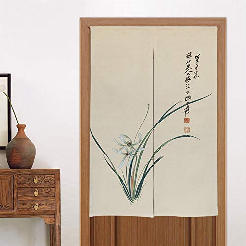 LIVEINU Tür Vorhang in Chinesisches Gemälde Bambus-Design Leinen Vorhang Japanische Noren Panels Für Schlafzimmer Tür Vorhang mit Teleskopstange 85x120cm Style 4 LIVEINU Tür Vorhang in Chinesisches Gemälde Bambus-Design Leinen Vorhang Japanische Noren Panels Für Schlafzimmer Tür Vorhang mit Teleskopstange 85x120cm Style 4 von LIVEINU