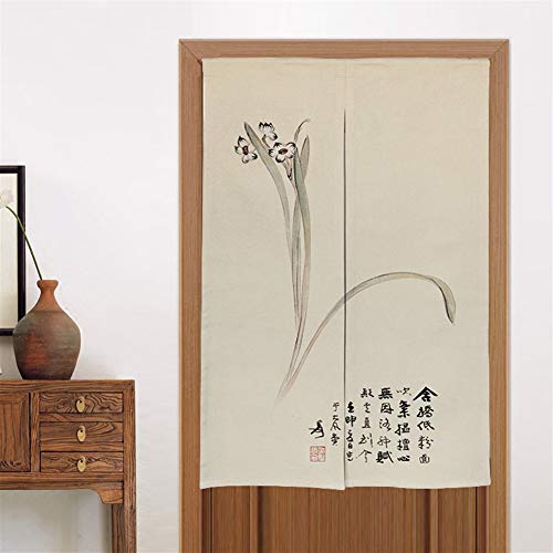 LIVEINU Tür Vorhang in Chinesisches Gemälde Bambus-Design Leinen Vorhang Japanische Noren Panels Für Schlafzimmer Tür Vorhang mit Teleskopstange 90x150cm Style 10 LIVEINU Tür Vorhang in Chinesisches Gemälde Bambus-Design Leinen Vorhang Japanische Noren Panels Für Schlafzimmer Tür Vorhang mit Teleskopstange 90x150cm Style 10 von LIVEINU