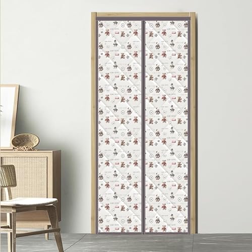 LIVEINU Wärmeschutzvorhang Magnet Thermo Türvorhang Isolier Schutz Panel-Isolierung Thermovorhang Verdunklungsgardine Wasserdicht Winddicht Geräuschisolierung für Balkontür 100x200cm PU Leder Rosa von LIVEINU