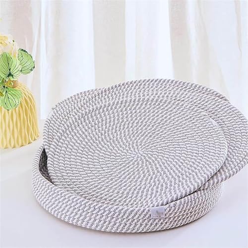 Liveinu 5 Stück Topfuntersetzer Set Untersetzer Baumwolle Matte Heißer Topf Halter Topflappen, Geflochtene Untersetzer Topf Heiß Pads Löffelablage zum Kochen in Küche, Weiß Grau, 33cm von LIVEINU
