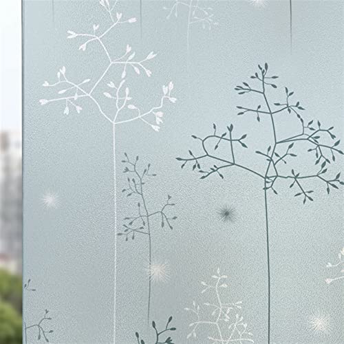 Liveinu Fensterfolie Blickdicht, Sichtschutzfolie Selbstklebend Fenster mit statischer Haftung ohne Klebstoff Milchglasfolie Folie Anti-UV für Badzimmer Büro, Baum, 120x100cm von LIVEINU