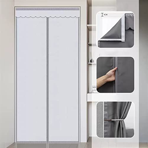 Liveinu Isolier Schutz Vorhang, Magnet Wärmeschutzvorhang für Türen, Thermo Türvorhang Kälteschutz, Thermovorhang Wasserdicht Winddicht, für Balkontür, Silber Weiss, 130x240cm von LIVEINU