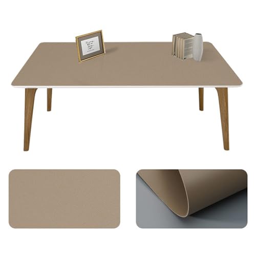 LIVEINU Schreibtischunterlage, PU-Leder Schreibtischmatte, Multifunktionales Mauspad, Rutschfester Schreibtischschutz, Wasserdichter Schreibtisch Schreibblock für Büro und Zuhause, Braun, 60x60cm von LIVEINU