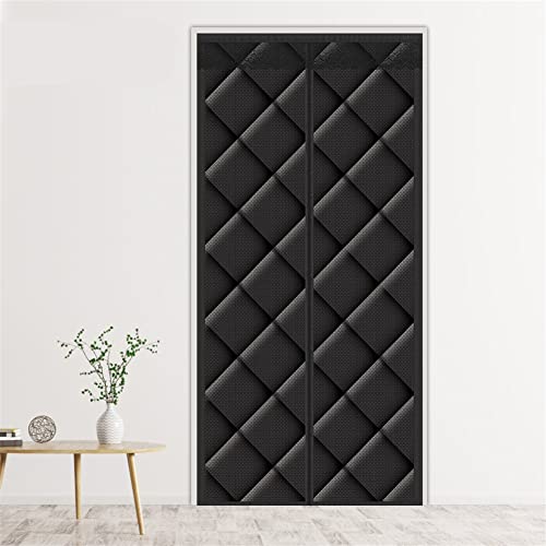 Liveinu Wärmeschutzvorhang Magnet Thermo Türvorhang Isolier Schutz Panel-Isolierung Thermovorhang Verdunklungsgardine Wasserdicht Winddicht Geräuschisolierung für Balkontür 85x205cm Schwarz von LIVEINU