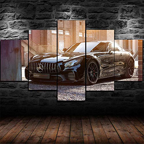 LIVELJ Puzzle-Mercedes AMG GT R/gerahmt/5 Teilig Leinwand stück Kunstdruck Lein wandbild HD Leben Wohnzimmer Büro Dekoration Gesamtgröße: (H-80 cm x M/B-150 cm) von LIVELJ