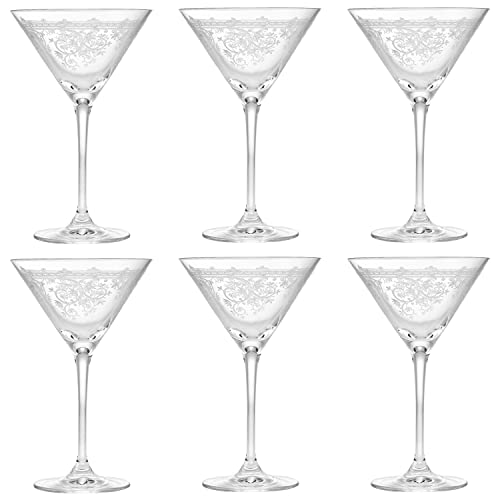 Livellara Milano Martini-Kelch, 210 ml, Glas, 6 Stück, Rokoko-Stil, Kollektion: Luigi XV 72050007 von Livellara MILANO