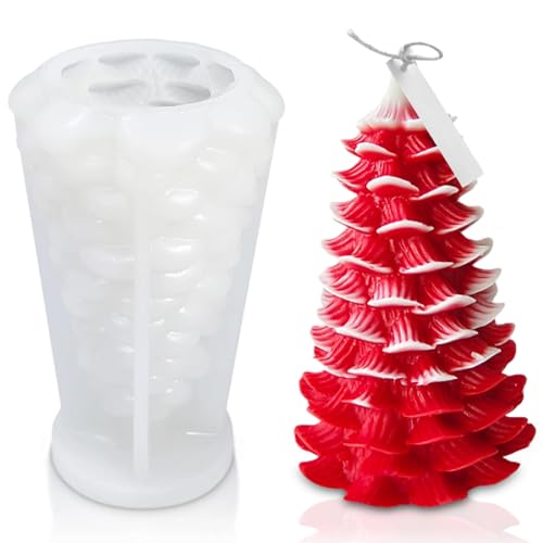 3D Kerzenform Weihnachtsbaum, 3D DIY Silikonform Kerzen Gießen Formen Silikonform Kerze Weihnachten DIY Silikon Kerzen Gießform, Für Weihnachts Seife & Kerzenherstellung, Handwerk Ornamente von LIVESTN