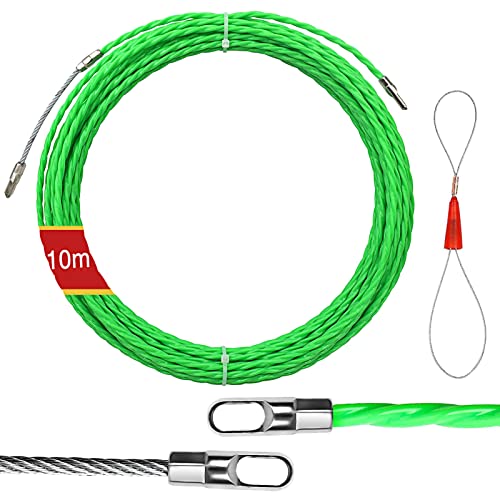 Fischband, Einziehband Nylon, Einziehdraht Kabel Kabeleinziehhilfe Einziehspirale Fischkabelverschluss Drahtzieher durch Wanddrahtfädler mit Führungsfeder zur Kabelverlegung Leerrohre von LIVESTN