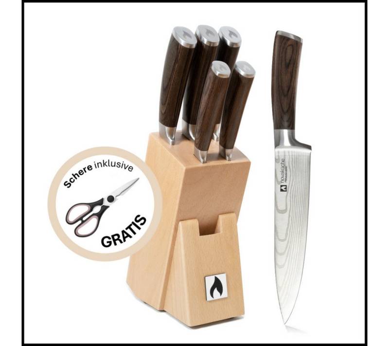 LIVINA HOME Allzweckmesser Kochmesser, Küchenmesser mit extrem scharfer 13cm Klinge, Universalmesser, Messer Echtholzgriff, Sommer Angebot! von LIVINA HOME