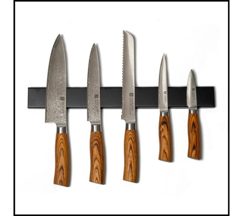 LIVINA HOME Messer-Set Messer-Set Küchenmesser, Damastmesser mit magnetische Messer-Leiste (6-tlg), Magnetleiste aus Edelstahl, Geschenkverpackung, Sommer Angebot! von LIVINA HOME