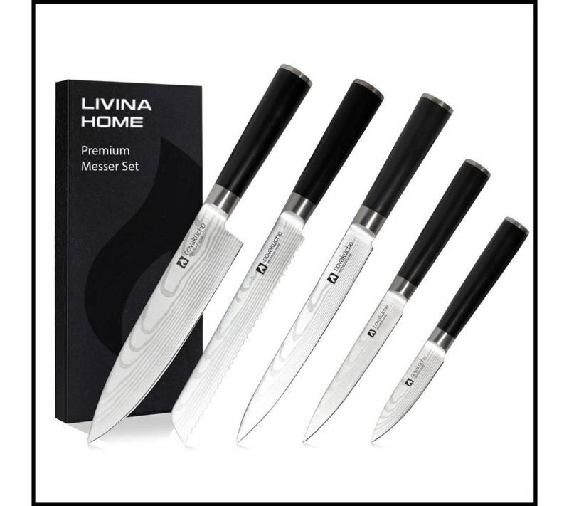 LIVINA HOME Messer-Set Set Kochmesser, Messerset - 5-tlg. Küchenmesser Set (5-tlg), als 5er oder 6er-Set erhältlich, Geschenkbox, Sommer Angebot! von LIVINA HOME