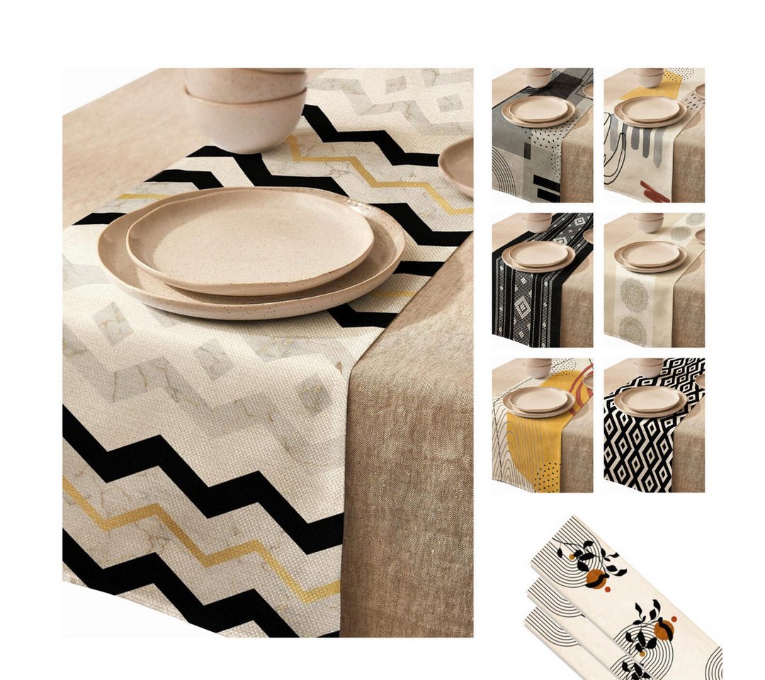 LIVINA HOME Tischläufer Premium Tischdecke abwaschbar, Tischband, moderne Leinenoptik Decke, Tischtuch, Juteband, Gartentischdecke, Tafeltuch von LIVINA HOME