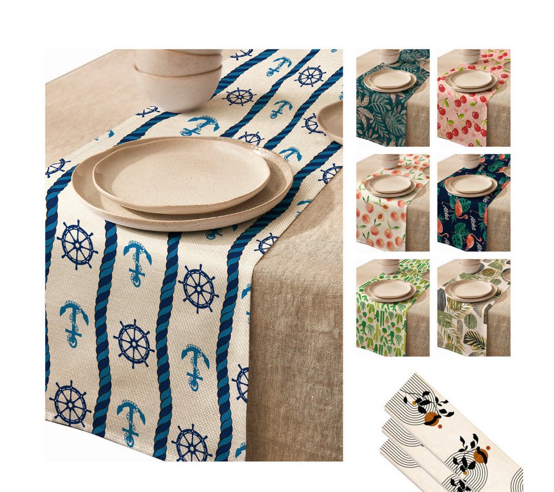 LIVINA HOME Tischläufer Premium Tischdecke abwaschbar, Tischband, moderne Leinenoptik Decke, Tischtuch, Juteband, Gartentischdecke, Tafeltuch von LIVINA HOME