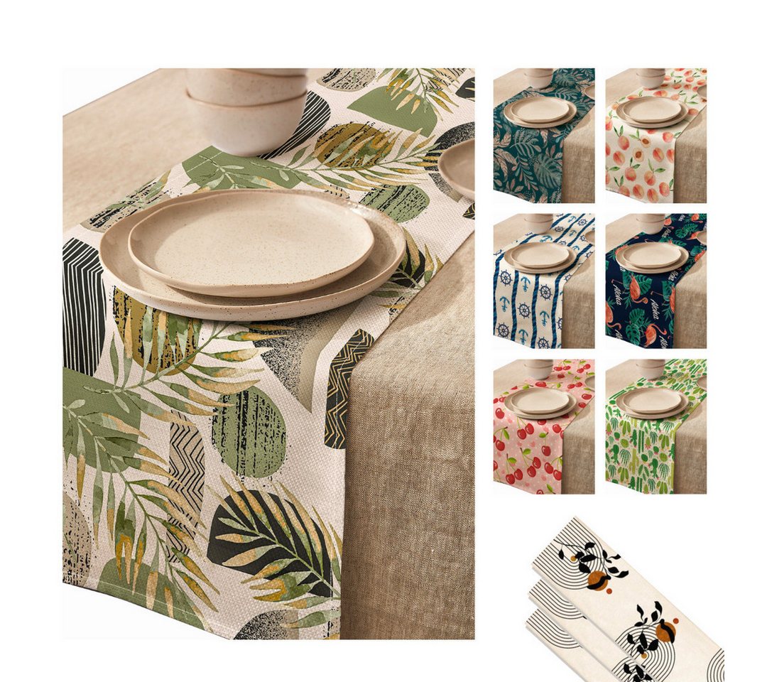 LIVINA HOME Tischläufer Premium Tischdecke abwaschbar, Tischband, moderne Leinenoptik Decke, Tischtuch, Juteband, Gartentischdecke, Tafeltuch von LIVINA HOME