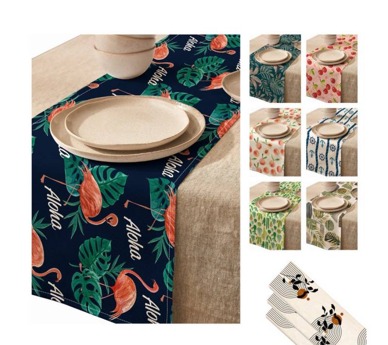 LIVINA HOME Tischläufer Premium Tischdecke abwaschbar, Tischband, moderne Leinenoptik Decke, Tischtuch, Juteband, Gartentischdecke, Tafeltuch von LIVINA HOME