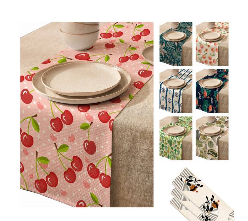 LIVINA HOME Tischläufer Premium Tischdecke abwaschbar, Tischband, moderne Leinenoptik Decke, Tischtuch, Juteband, Gartentischdecke, Tafeltuch von LIVINA HOME