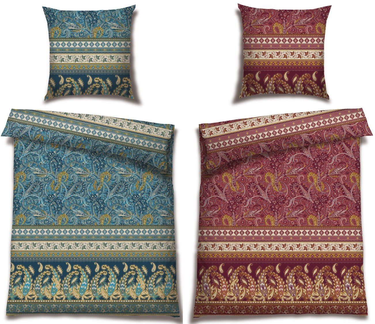 Bettwäsche BALIM, LIVING DREAMS, Satin, 2 teilig, orientalische Ornamente Paisleys von LIVING DREAMS