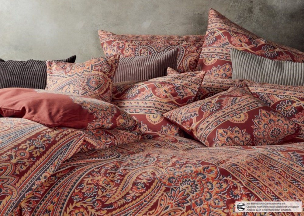 Bettwäsche KIRANA reine Baumwolle Satin hautfreundlich hergestellt in EUROPA, LIVING DREAMS, Satin, italienischer Flair Paisleys Ornamente absolut hip von LIVING DREAMS