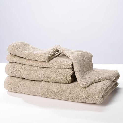 LIVING DREAMS Premium-Handtücher Luxus FROTTEE Duschtuch 80 x 150 cm Taupe von LIVING DREAMS