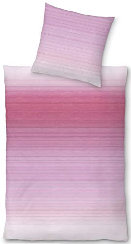 LIVING DREAMS Satin Bettwäsche KERIM Farbverlauf 135 cm x 200 cm Fuchsia von LIVING DREAMS